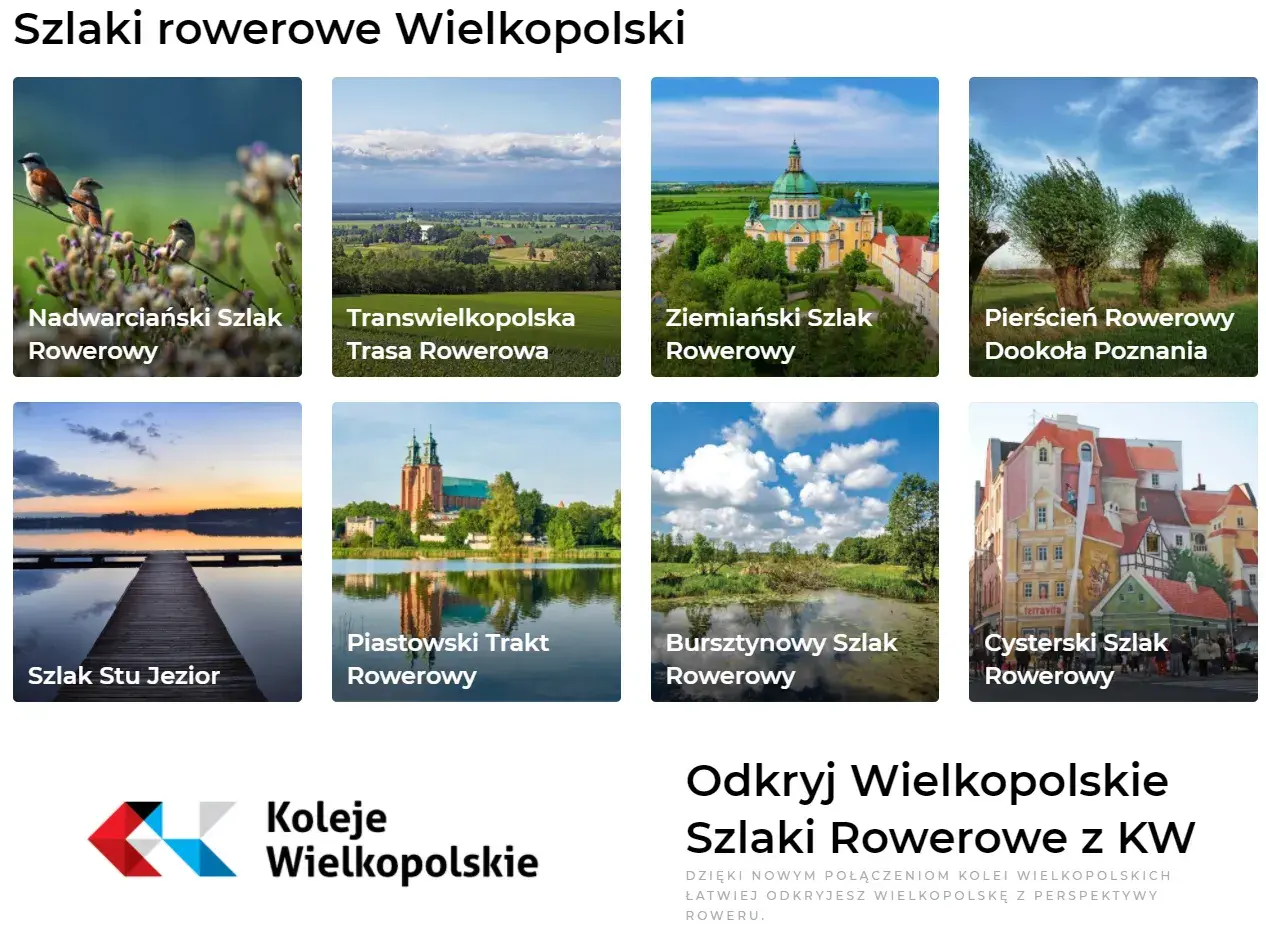 Odkryj malownicze trasy rowerowe Wielkopolski: od jezior po zabytkowe miasta. Koleje Wielkopolskie zapraszają na rowerową przygodę!